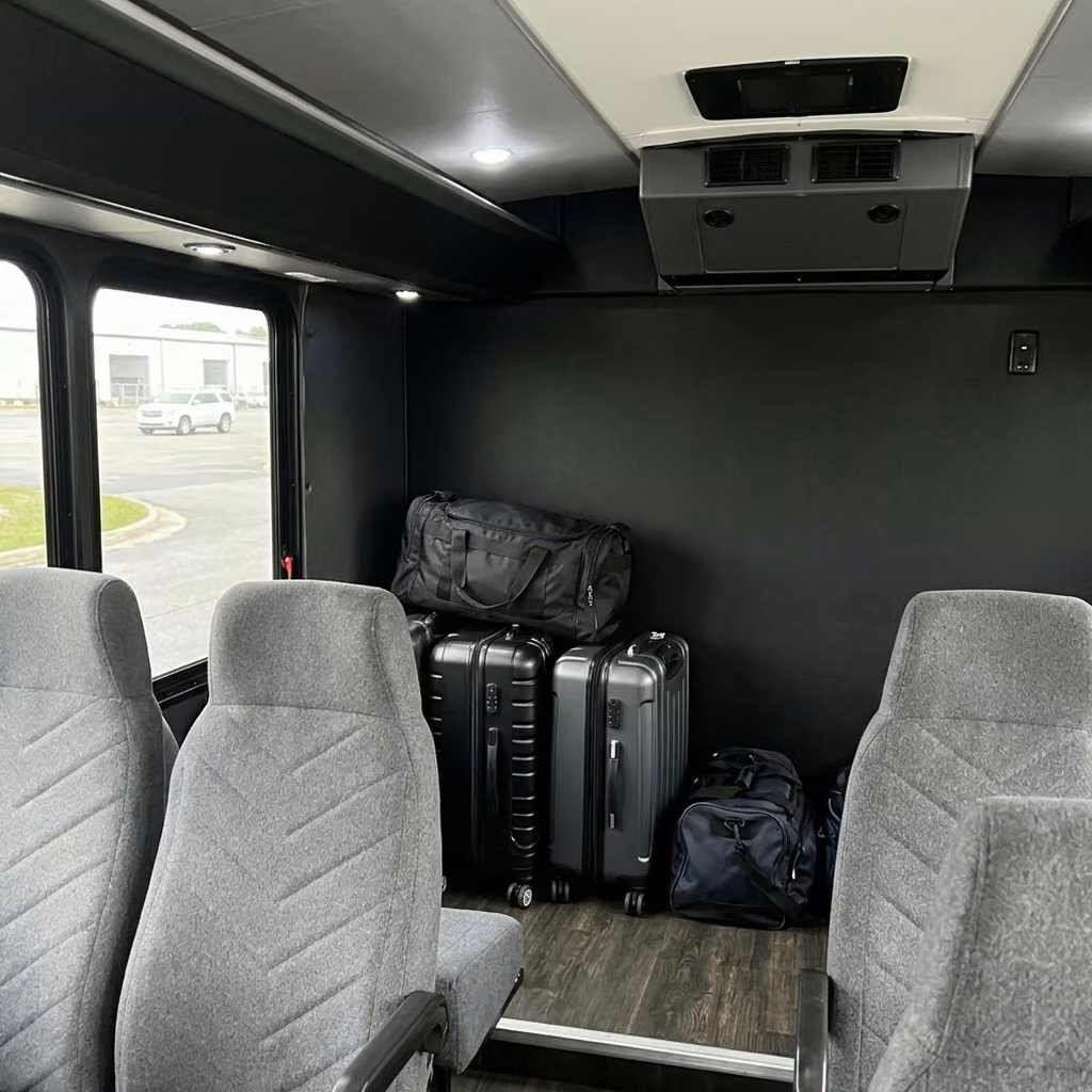 monterey 15 passenger minibus luggage area