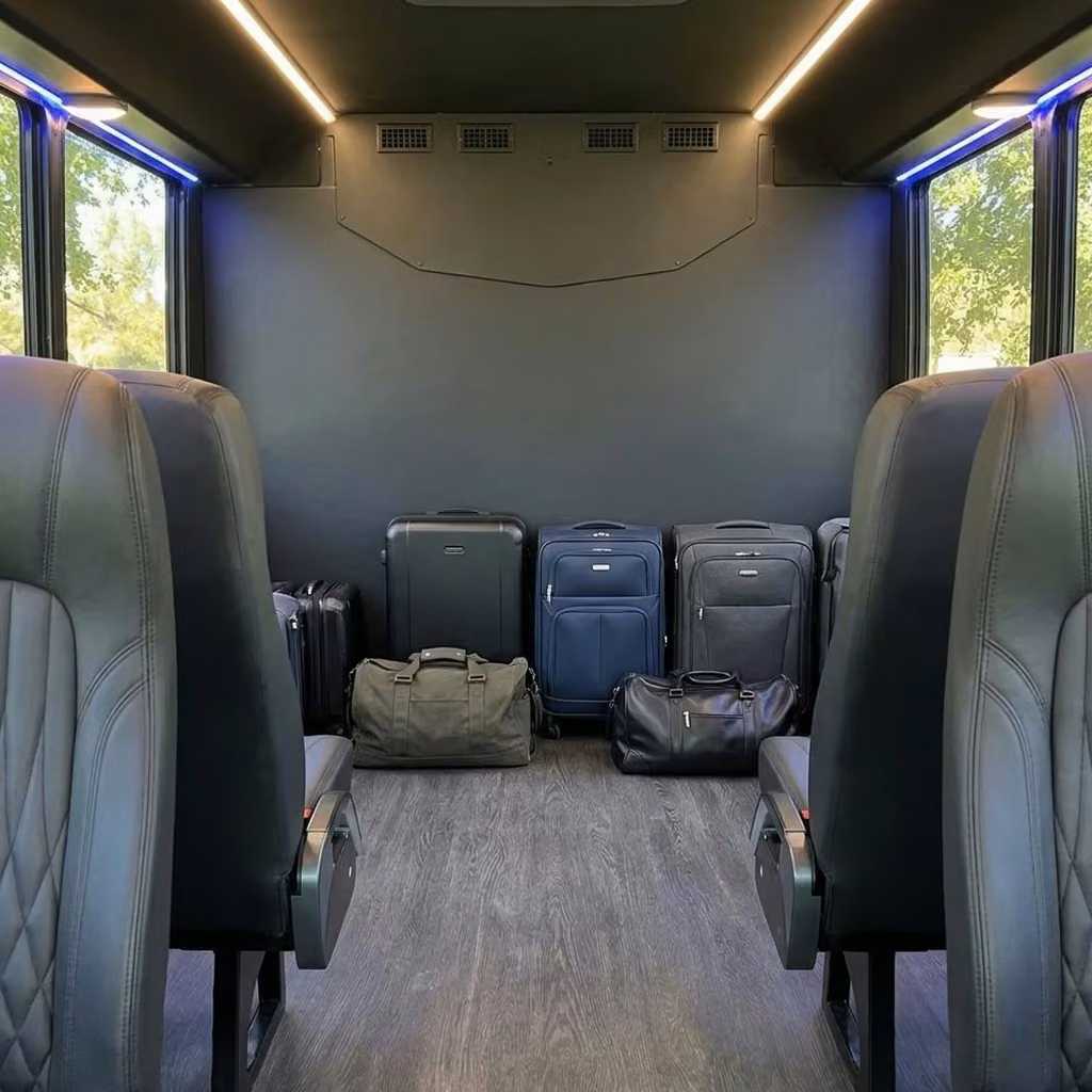 monterey 20 passenger minibus luggage area