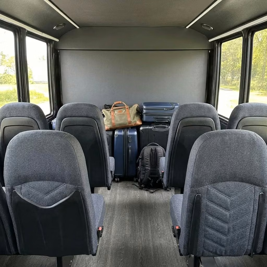monterey 25 passenger minibus luggage area