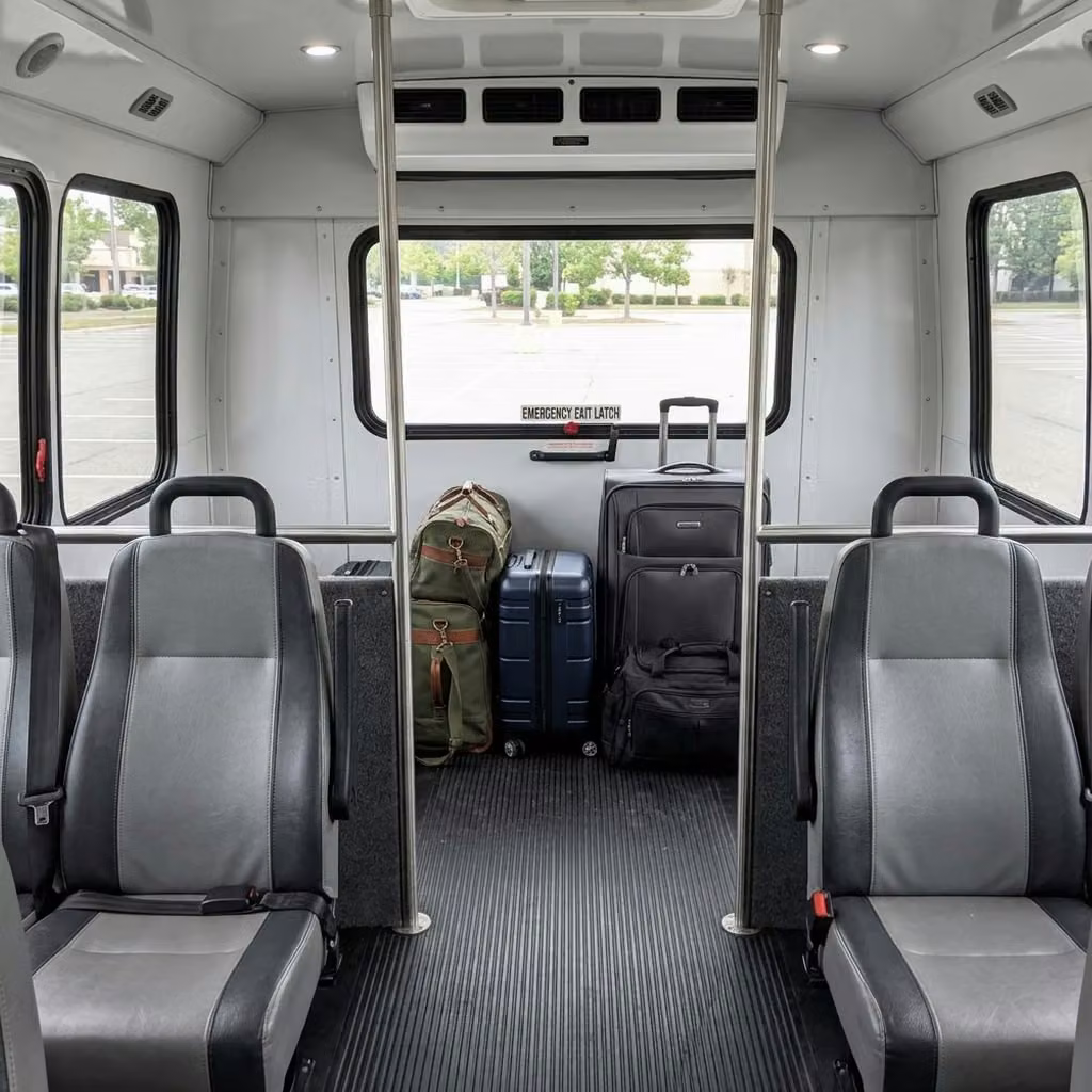 monterey 30 passenger minibus luggage area