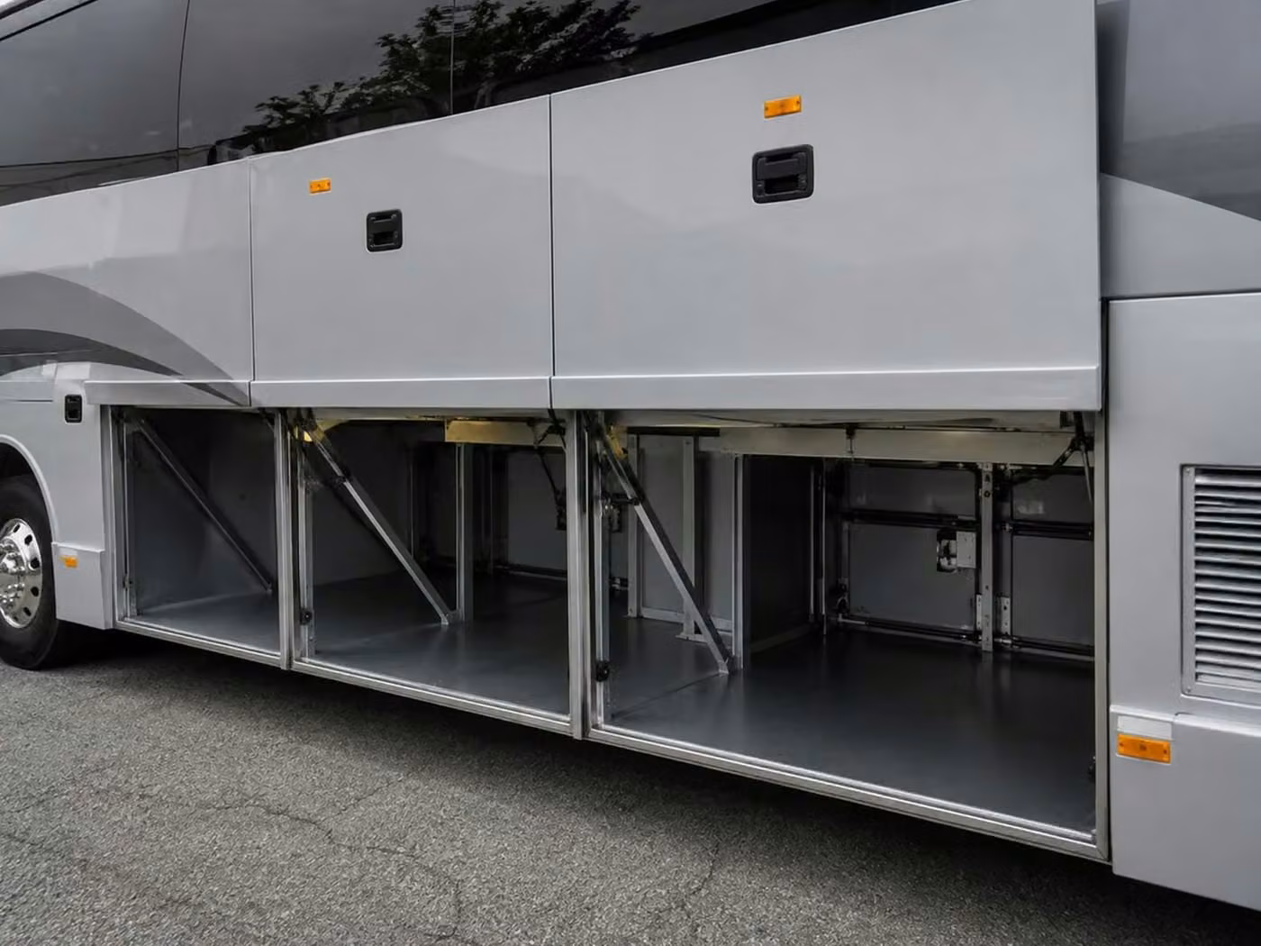 monterey 56 passenger charter bus luggage bays