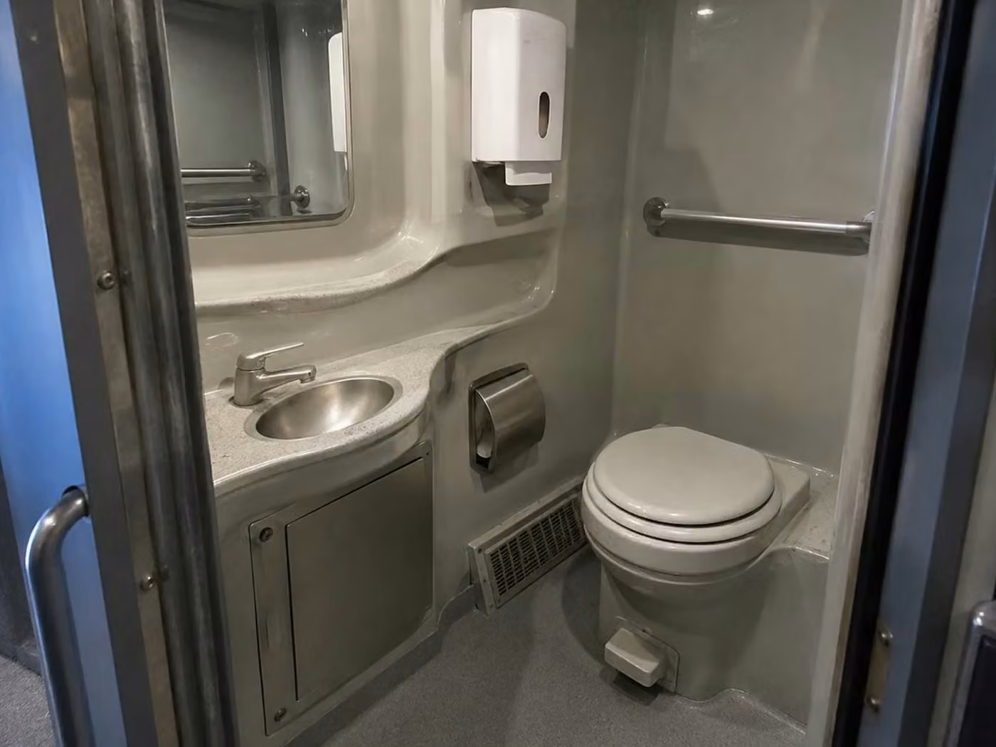 monterey 56 passenger charter bus onboard restroom