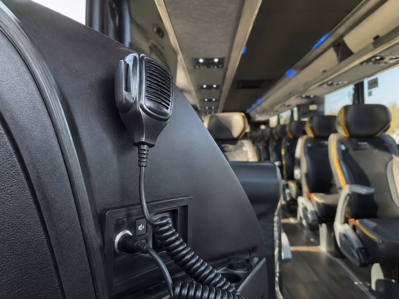 monterey 56 passenger charter bus pa system