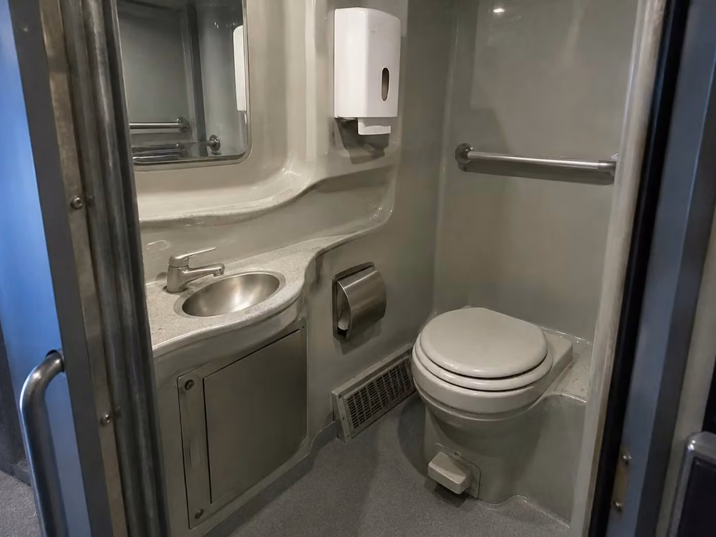 monterey charter bus onboard restroom