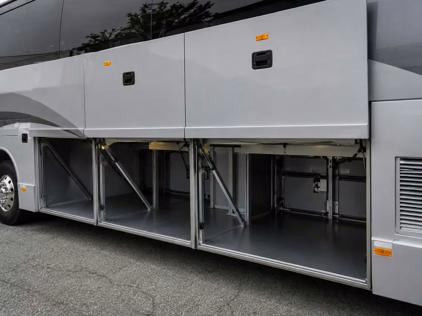 monterey charter bus under bus storage