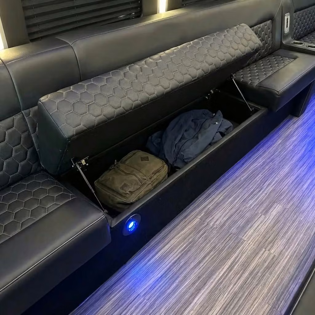 monterey party bus under seat storage