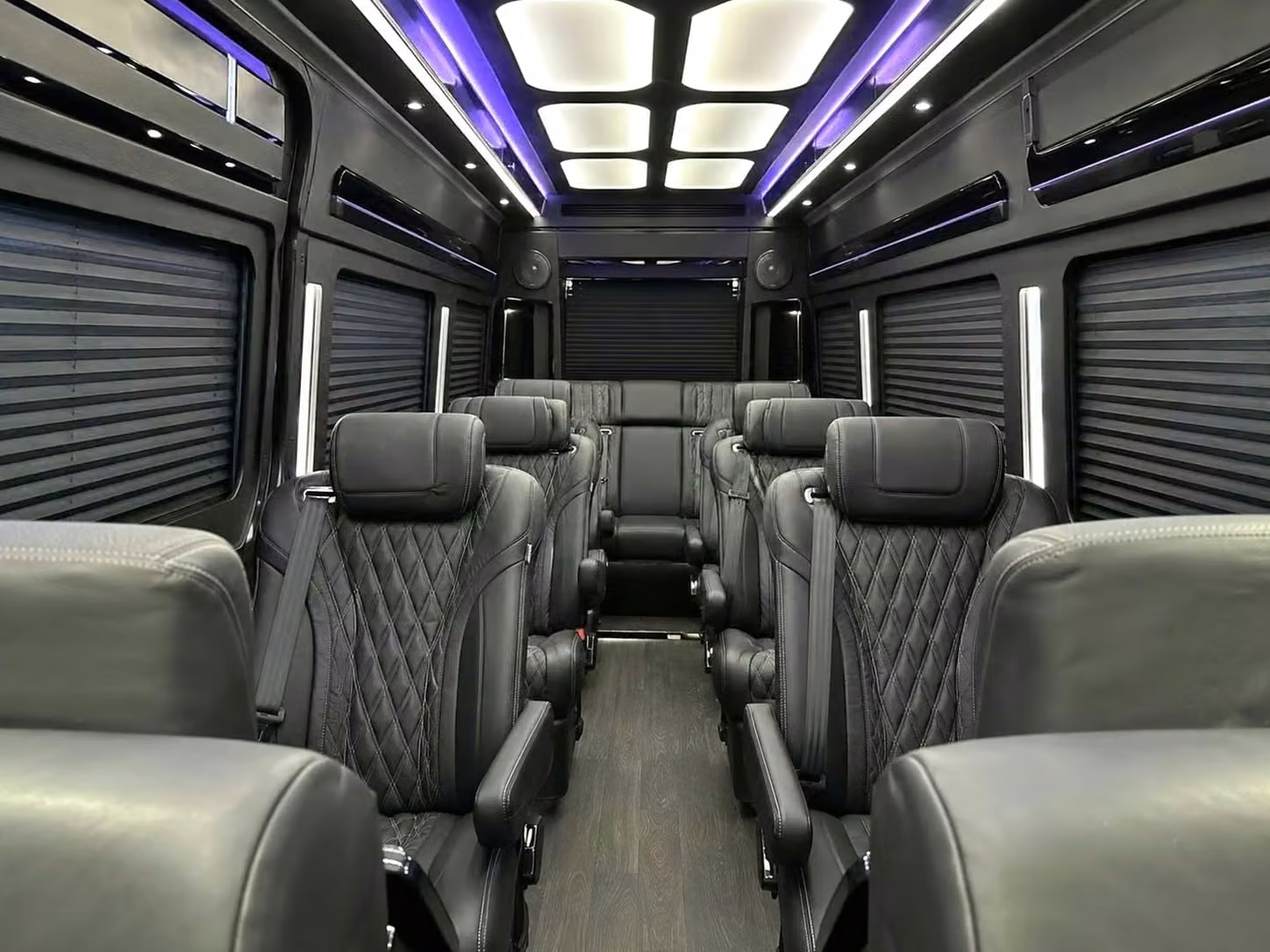 monterey sprinter van rental with driver reclining seats